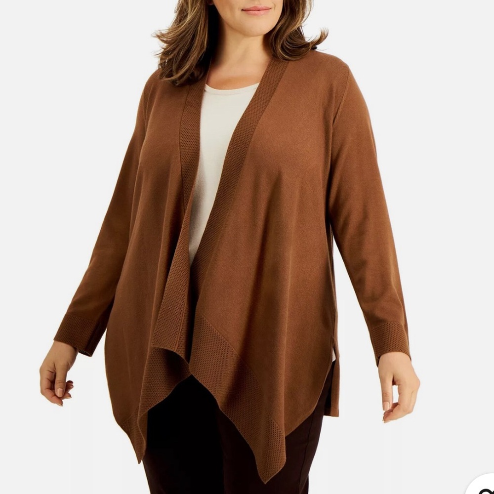 JM Collections Open Front Maple Cardigan